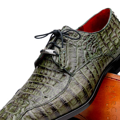 Marco Di Milano Apricena Caiman Crocodile Derby in Woodgreen 3 APRICENA_CAIMAN FUSCUS_WOODGREEN_8.5  - from alligatorwarehouse.com