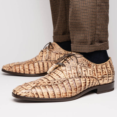 Marco Di Milano Apricena Caiman Crocodile Derby in Orix 5 APRICENA_CAIMAN FUSCUS_RUS ORIX_8  - from alligatorwarehouse.com