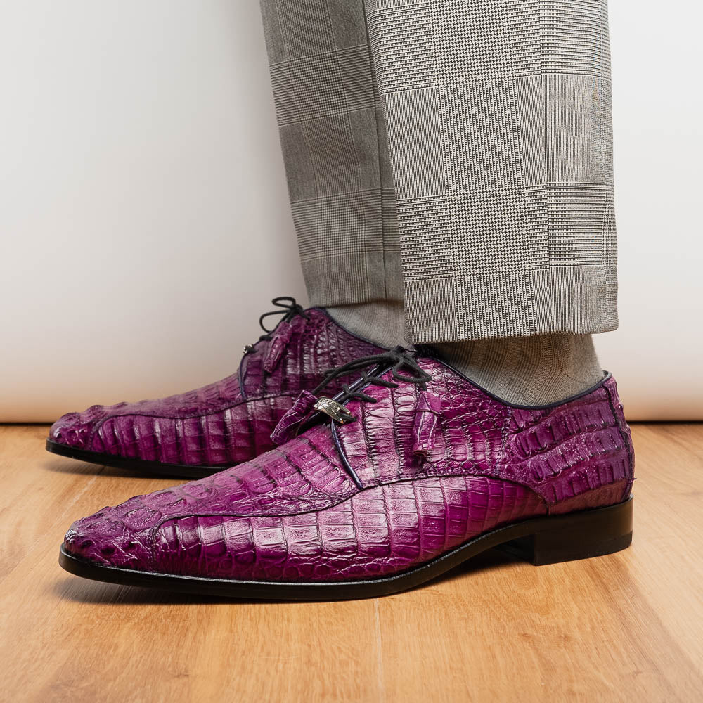 Marco Di Milano Apricena Caiman Crocodile Derby in Purple