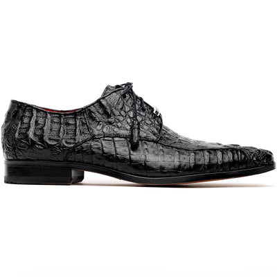 Marco Di Milano Apricena Caiman Crocodile Derby in Black 1 APRICENA_CAIMAN FUSCUS_BLACK_8  - from alligatorwarehouse.com