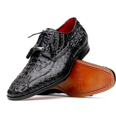 Marco Di Milano Apricena Caiman Crocodile Derby in Black 2 APRICENA_CAIMAN FUSCUS_BLACK_8  - from alligatorwarehouse.com