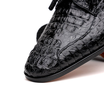 Marco Di Milano Apricena Caiman Crocodile Derby in Black 3 APRICENA_CAIMAN FUSCUS_BLACK_8  - from alligatorwarehouse.com