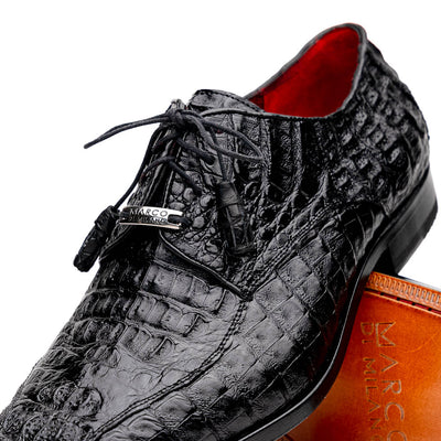 Marco Di Milano Apricena Caiman Crocodile Derby in Black 4 APRICENA_CAIMAN FUSCUS_BLACK_8  - from alligatorwarehouse.com