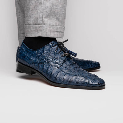 Marco Di Milano Apricena Caiman Crocodile Derby in Navy 5 APRICENA_CAIMAN FUSCUS_NAVY_8  - from alligatorwarehouse.com