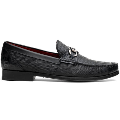Marco Di Milano Adro Black Caiman Crocodile/Lizard Bit Loafers 1 ADRO_CAIMAN-LIZARD RING_BLACK_8  - from alligatorwarehouse.com