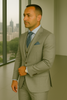 Wool Suit - Italian Made Business Suit by Statement Men's 3 Piece 100% Wool Fashion Suit - Bold Colors 4 AMIRI_Ash_38R  - from alligatorwarehouse.com