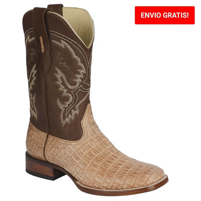Botas Cuadrada de Cocodrilo Caiman Panza Sahara 6 LAB-8228232-060  - from alligatorwarehouse.com