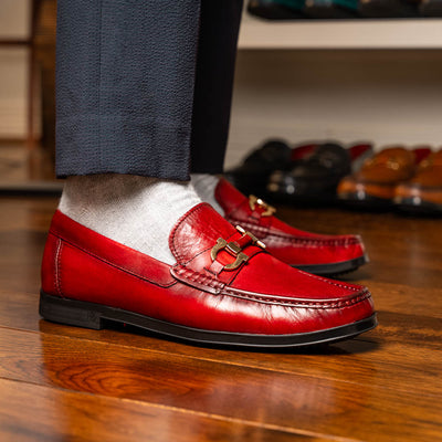 Marco Di Milano Atrani Red Calf Bit Loafer 5 ATRANI_CALF_RED_10  - from alligatorwarehouse.com
