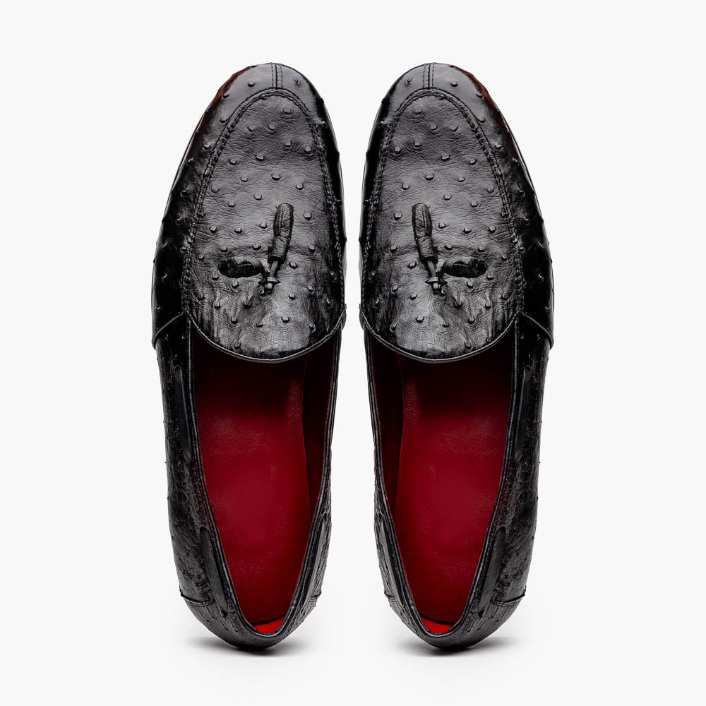 Aubiere Black Ostrich Loafer 