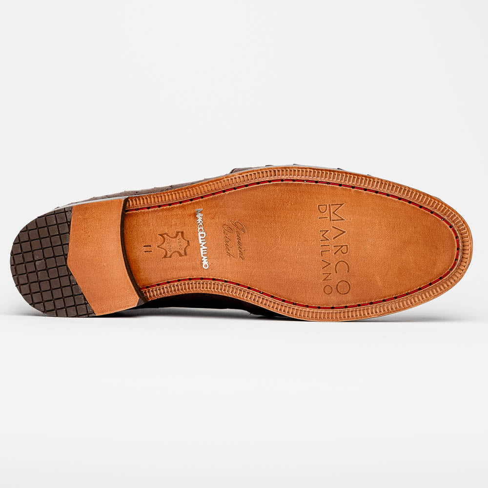 Aubiere Brown Ostrich Loafer 