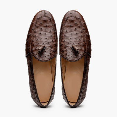 Aubiere Brown Ostrich Loafer 