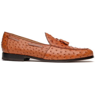 Marco Di Milano Aubiere Cognac Ostrich Quill Tassel Loafers 2 AUBIERE_OSTRICH_COGNAC_8  - from alligatorwarehouse.com
