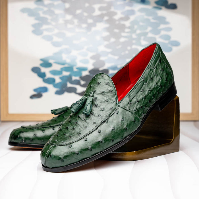 Marco Di Milano Aubiere Forest Green Leather Loafers
