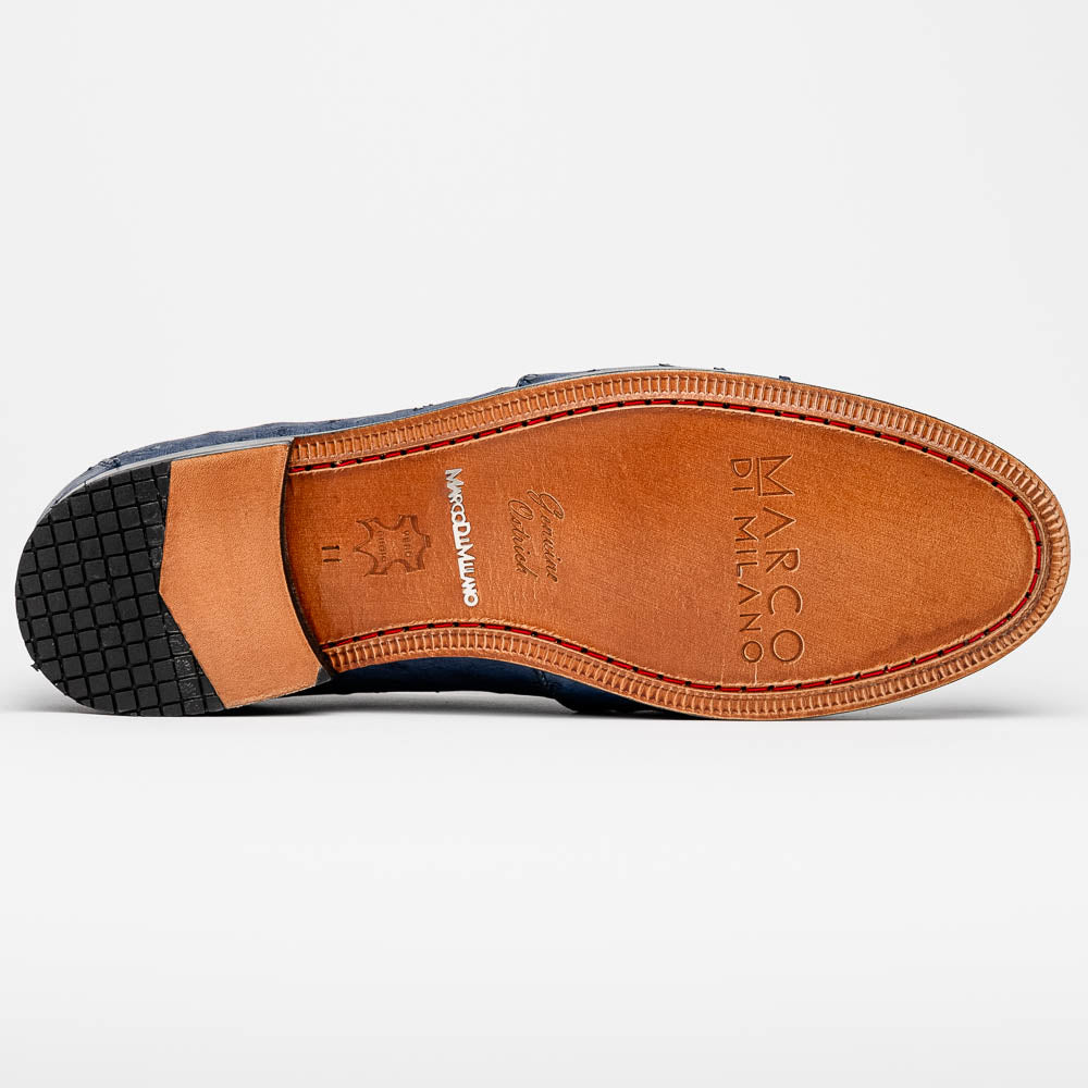 Aubiere Navy Ostrich Loafer 