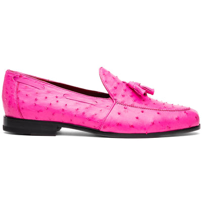 Marco Di Milano Aubiere Pink Ostrich Quill Tassel Loafers 1 AUBIERE_OSTRICH_PINK_9  - from alligatorwarehouse.com
