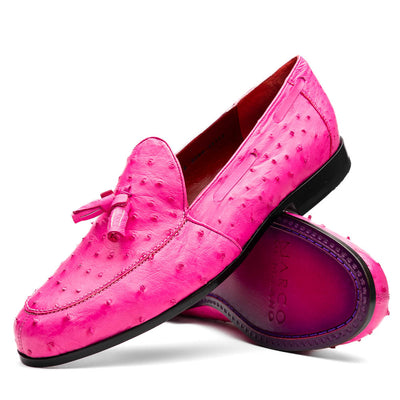 Marco Di Milano Aubiere Pink Ostrich Quill Tassel Loafers 2 AUBIERE_OSTRICH_PINK_9  - from alligatorwarehouse.com