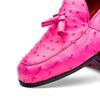 Marco Di Milano Aubiere Pink Ostrich Quill Tassel Loafers 3 AUBIERE_OSTRICH_PINK_9  - from alligatorwarehouse.com
