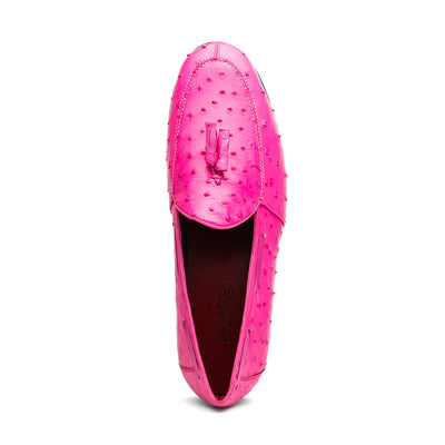 Marco Di Milano Aubiere Pink Ostrich Quill Tassel Loafers 4 AUBIERE_OSTRICH_PINK_9  - from alligatorwarehouse.com