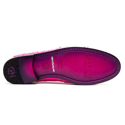 Marco Di Milano Aubiere Pink Ostrich Quill Tassel Loafers 5 AUBIERE_OSTRICH_PINK_9  - from alligatorwarehouse.com