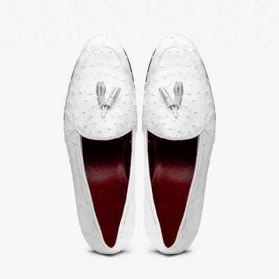 Aubiere White Ostrich Loafer 