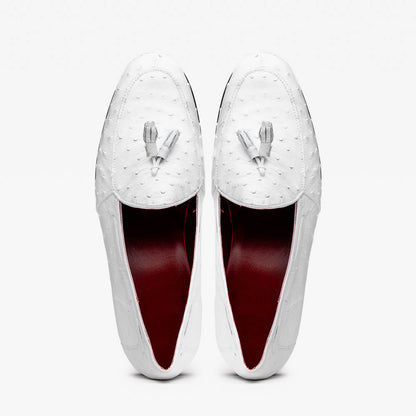 Aubiere White Ostrich Loafer 