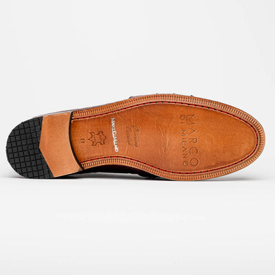 Marco Di Milano Aubiere Wine Ostrich Quill Tassel Loafers 7 AUBIERE_OSTRICH_WINE_8  - from alligatorwarehouse.com