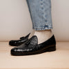 Marco Di Milano Aubiere Black Ostrich Quill Tassel Loafers 5 AUBIERE_OSTRICH_BLACK_8  - from alligatorwarehouse.com