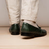 Marco Di Milano Aubiere Green Ostrich Quill Tassel Loafers 5 AUBIERE_OSTRICH_GREEN_8  - from alligatorwarehouse.com