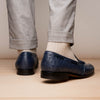 Marco Di Milano Aubiere Navy Ostrich Quill Tassel Loafers 6 AUBIERE_OSTRICH_NAVY_8  - from alligatorwarehouse.com