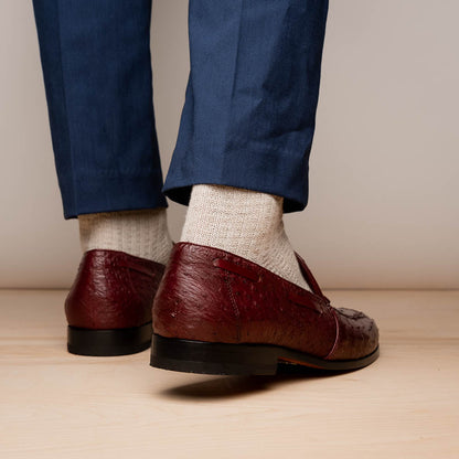 Aubiere Wine Ostrich Loafer 