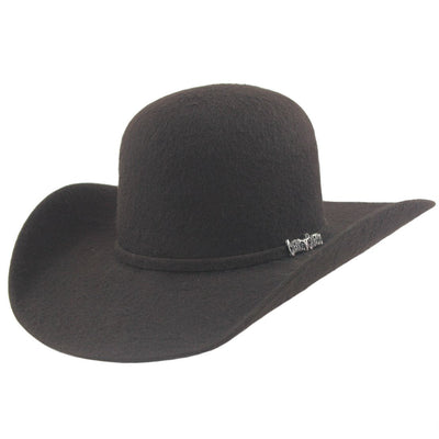 Cuernos Chuecos 10x Chocolate Grizzly Fur Felt Open Crown Cowboy Hat 1 -1  - from alligatorwarehouse.com