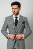 Suits With Baggy Pleated Pants - Wide Leg Pants 100% Wool - Classic Fit in One Button 3 Piece Suit by Rossiman 7   - from alligatorwarehouse.com