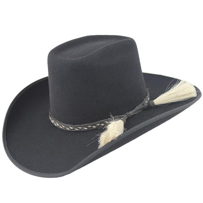 Cuernos Chuecos Black 6X Brick Crown Felt Hat With Horsehair Band