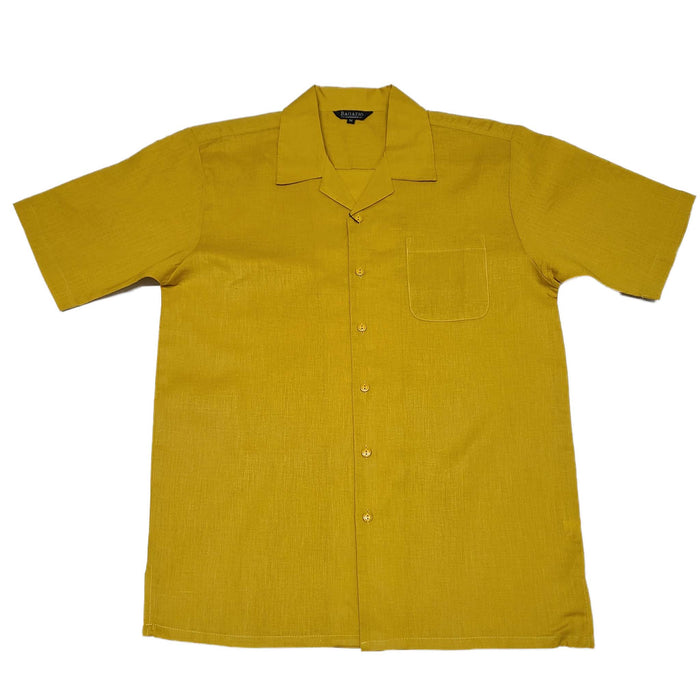 Mens Mustard Linen Shirt and Pants Casual Outfit Set
