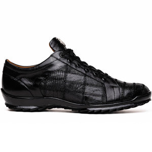 Marco Di Milano Bari Black Lizard Patchwork Sneakers