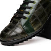 Marco Di Milano Bari Patchwork Lizard Sneakers in Green 3 BARI_LIZARD RING_GREEN_8.5  - from alligatorwarehouse.com