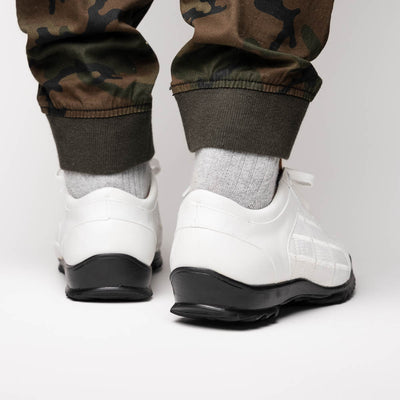 Marco Di Milano Bari Patchwork Lizard Sneakers in White 5 BARI_LIZARD RING_WITHE_9  - from alligatorwarehouse.com