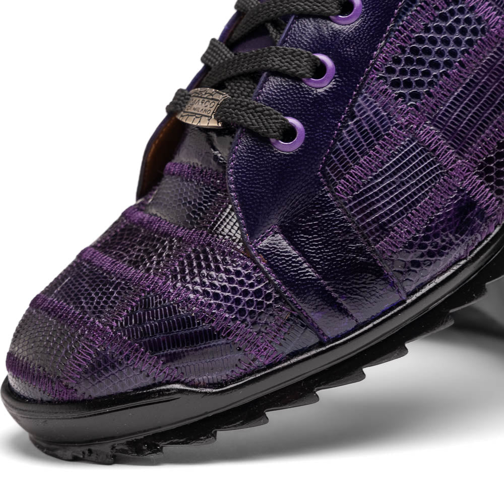 Marco Di Milano Bari Purple Lizard Patchwork Sneakers