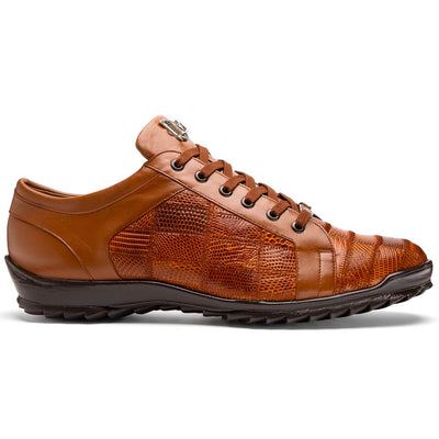 Marco Di Milano Bari Patchwork Lizard Sneakers in Cognac 1 BARI_LIZARD RING_COGNAC_10.5  - from alligatorwarehouse.com