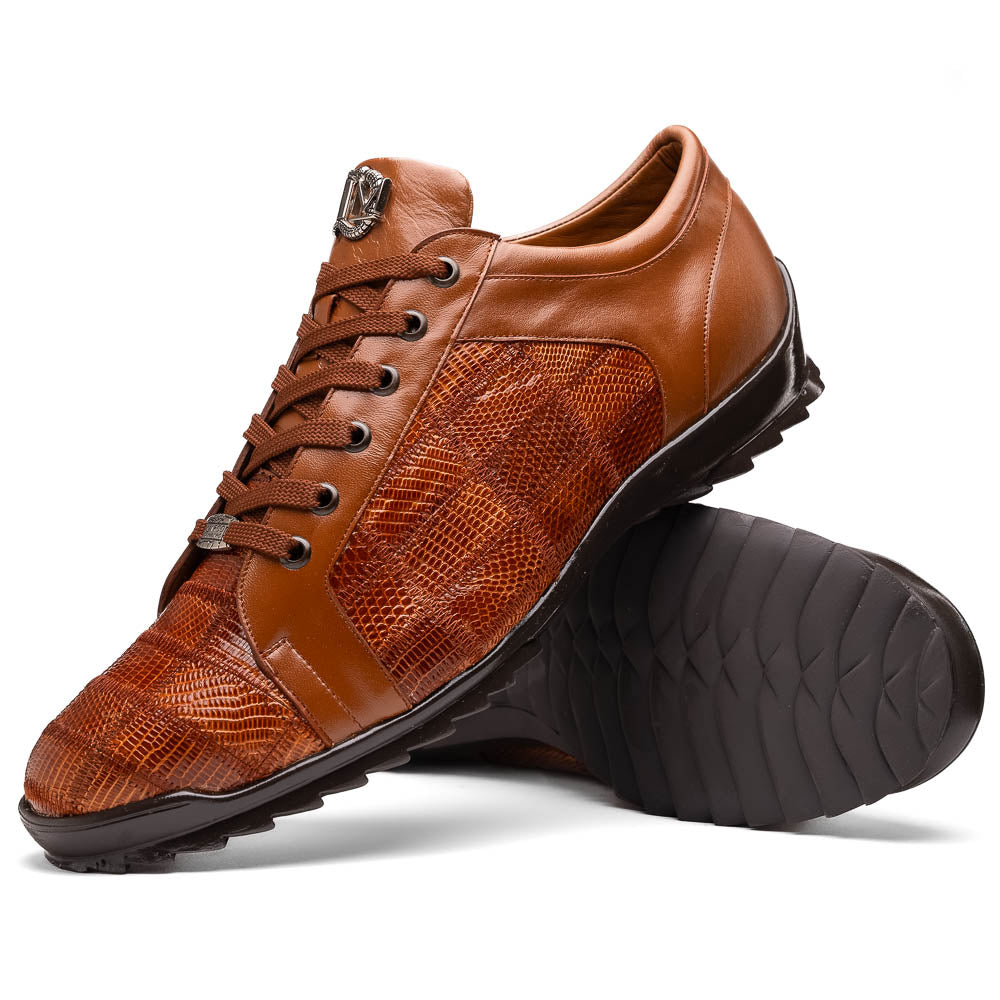Marco Di Milano Bari Cognac Lizard Patchwork Sneakers