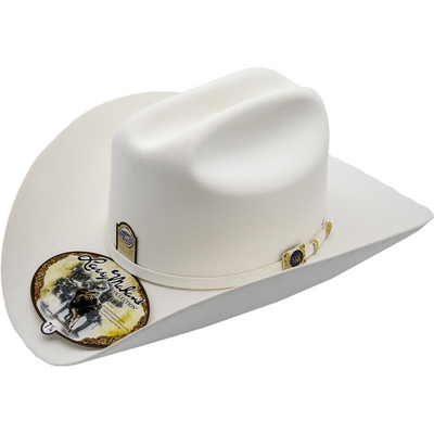 100x Larry Mahan Independencia Fur Felt Cowboy Hat White 1   - from alligatorwarehouse.com
