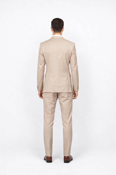 Beige Slim Fit Suit for Men by Rossiman Rossi – Tailored Skinny Fit Formal Suit