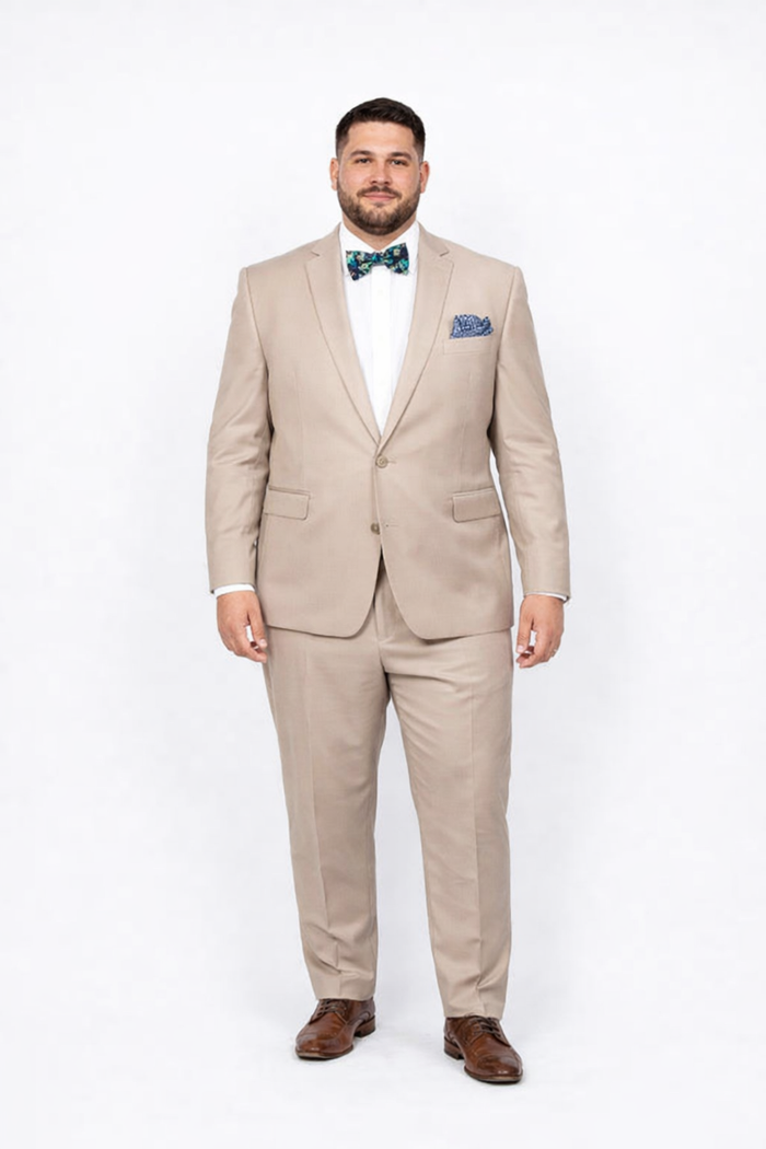 Beige Slim Fit Suit for Men by Rossiman Rossi – Tailored Skinny Fit Formal Suit