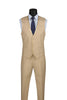 Beige Trimmed Lapel Slim Fit 3 Piece Suit 2 SO1SV2T-8_BEIGE_36S  - from alligatorwarehouse.com