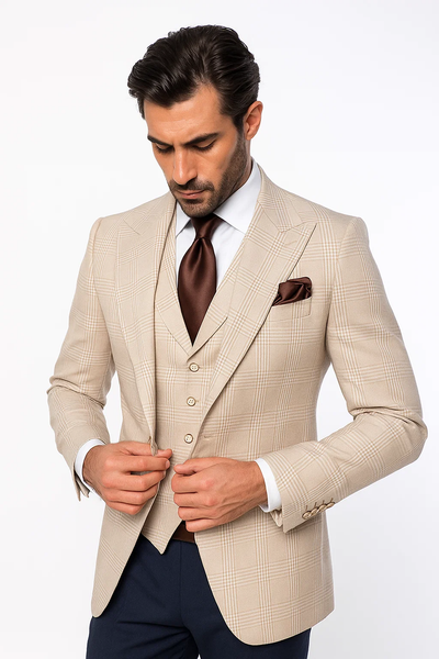 Suits With Baggy Pleated Pants - Wide Leg Pants 100% Wool - Classic Fit inac by Rossiman 5   - from alligatorwarehouse.com