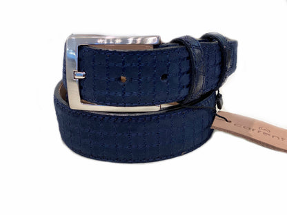 CBelt-  2220 Stitch Suede Belt - Navy Suede