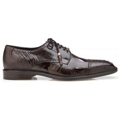 Belvedere Men's Batta Chocolate Genuine Ostrich Oxfords 1 MEN 14006 CHOCOLATE-M-09  - from alligatorwarehouse.com
