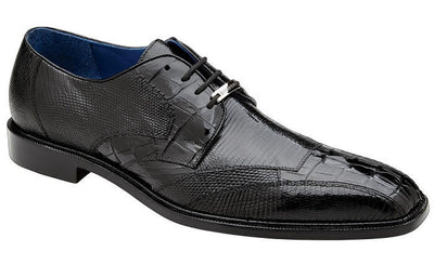 Belvedere Black Crocodile Lizard Skin Mens Shoes Valter 1 MEN 1480 BLACK-M-09  - from alligatorwarehouse.com