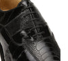 Belvedere Mare Black Genuine Eel And Ostrich Leg Shoes 7 MEN 2P7 BLACK-M-09.5  - from alligatorwarehouse.com