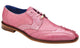 Belvedere Pink Crocodile Lizard Skin Mens Shoes Italian Valter